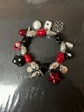 Red and Black Charm Bracelet - Women Jewelry